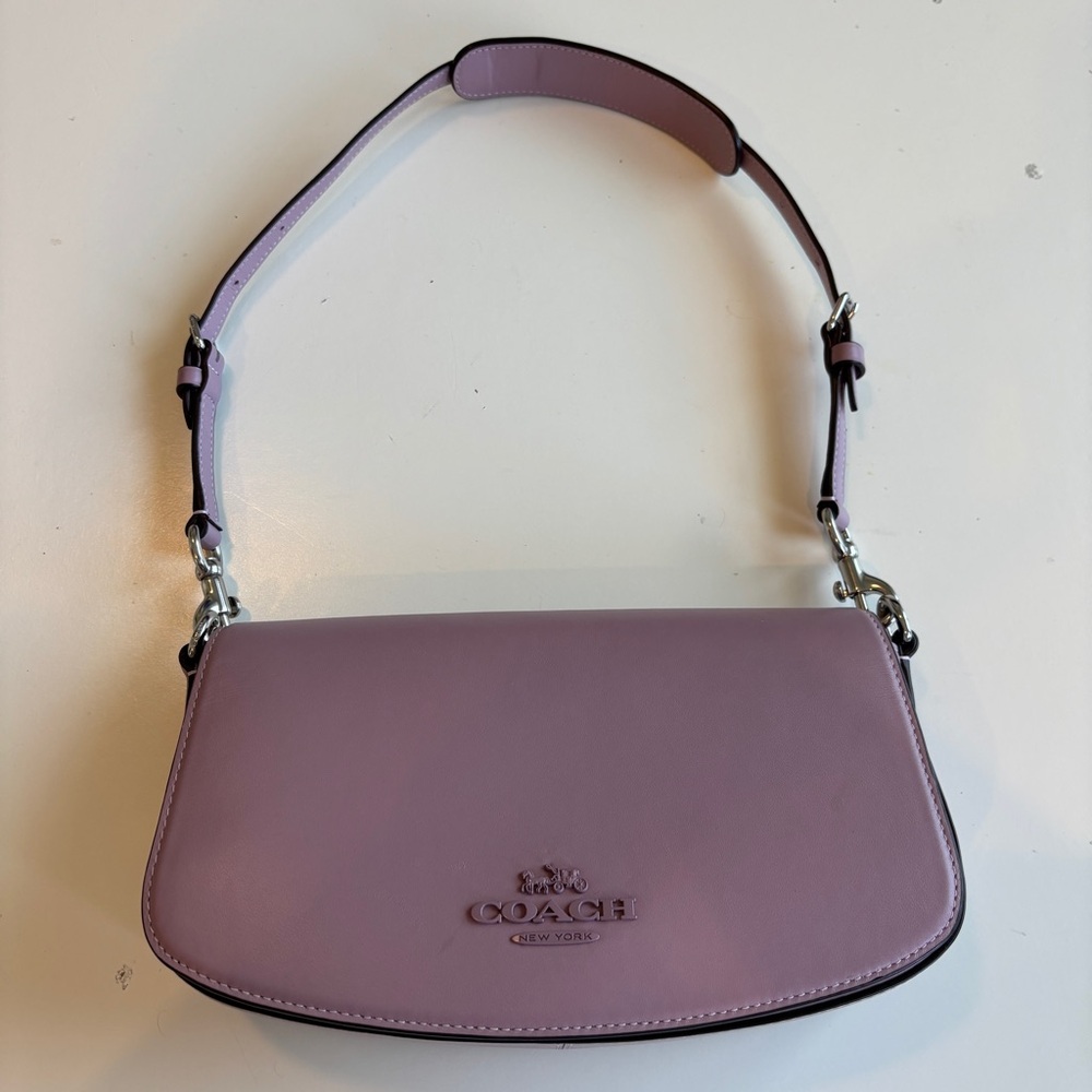 Coach Andrea Lavender Purple Leather Shoulder Bag